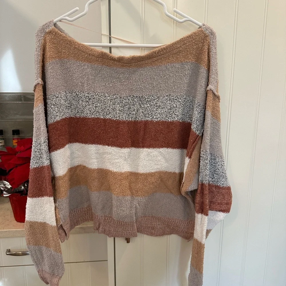 Free People Off-the-Shoulder Striped Sweater - Multicolor